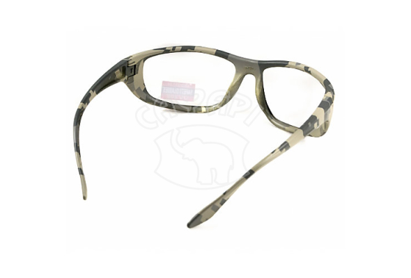 Тактичні окуляри для мотоциклістів Global Vision Hercules-6 Digital Camo clear лінзи прозорі