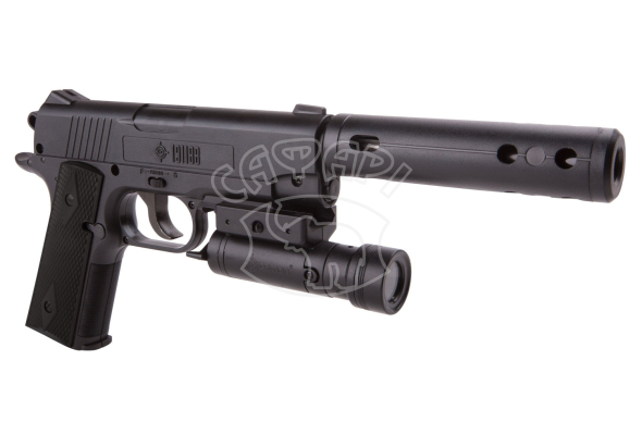 Пистолет пневматический Crosman 1911TAC с ЛЦУ
