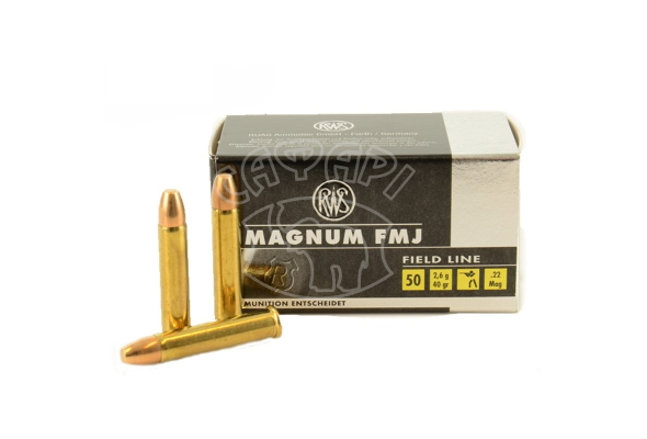 Патрон RWS Magnum k.22 WMR FMJ 2.6 г (40GR)