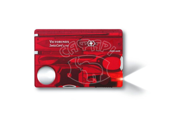 Нож-кредитка Victorinox SwissCard LITE Red с фонариком