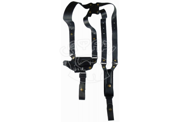 Кобура оперативна Медан ПМ шкіряна тришарова формована з шкіряним кріпленням та підсумком під магазин